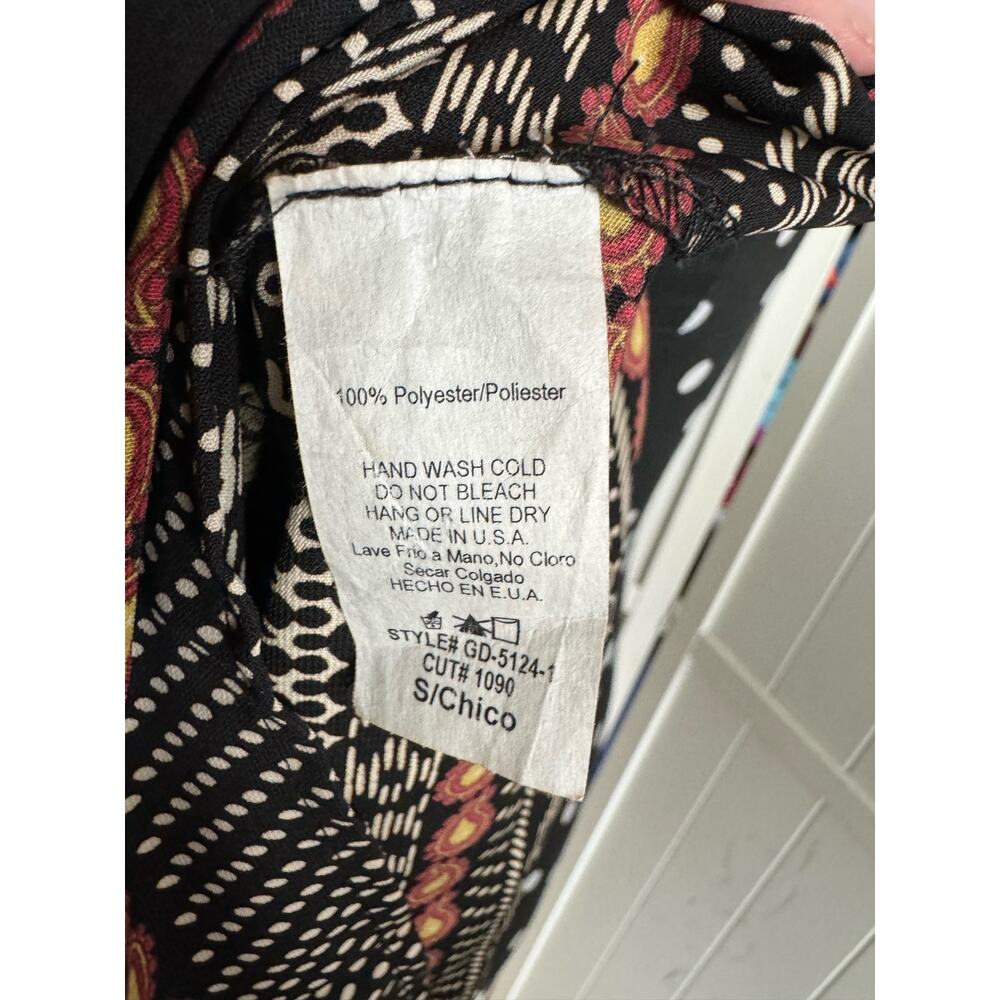 Gibiu Womens Dress Sz S Black Paisley Print Shift 3/4 Sleeve NEW - Picture 10 of 10